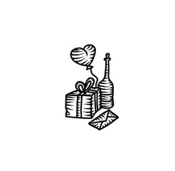 Vintage Valentine's Day. vector illustration 