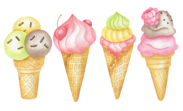 Set of ice cream