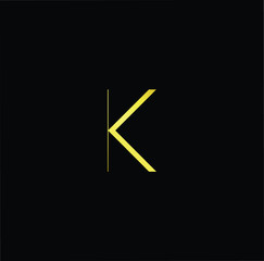 Outstanding professional elegant trendy awesome artistic black and gold color K KK initial based Alphabet icon logo.