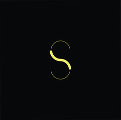 Obraz premium Outstanding professional elegant trendy awesome artistic black and gold color S SS initial based Alphabet icon logo.