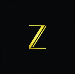 Outstanding professional elegant trendy awesome artistic black and gold color Z ZZ initial based Alphabet icon logo.