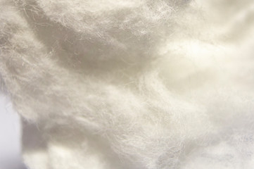 White cotton wool close-up. Macro photo