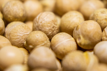Nuts peas chickpeas close-up. Macro photo