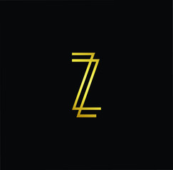 Outstanding professional elegant trendy awesome artistic black and gold color Z ZZ initial based Alphabet icon logo.