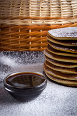 Stack of pancakes on a plate