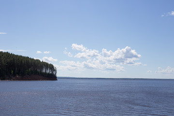 The endless blue expanses of the river.
