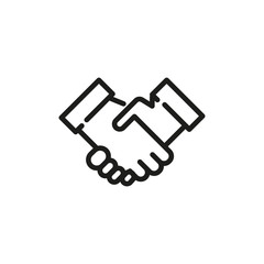 Simple handshake line icon.