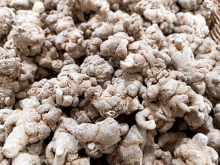 Dried root vegetables as a background