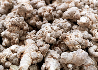 Dried root vegetables as a background
