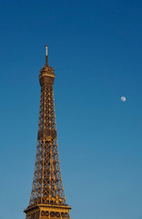 Fototapeta na wymiar eiffel tower and moon in paris