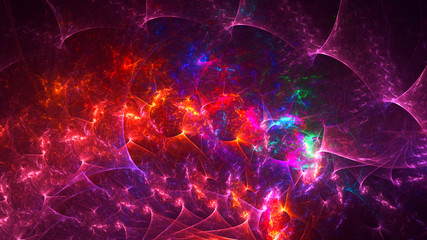 Fractal 3D rendering abstract and shiny background