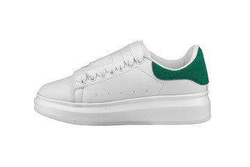 White sneaker on a white background.Sports shoes.