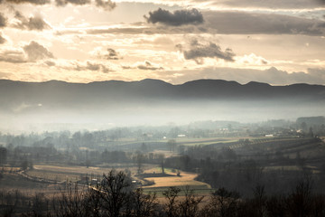 sunrise in the mountains