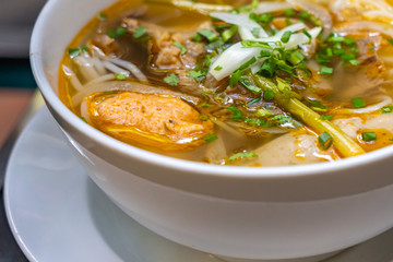 Vietnamese Hue styled beef noodle soup- Bun Bo Hue