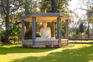 Gautam buddha statue in public park a Jalandher, Punjab, India.