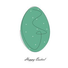 Easter card with egg cartoon vector illustration