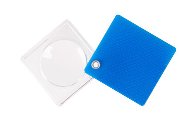 Blue loupe isolated on white