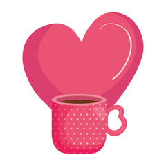 cup coffee with heart isolated icon