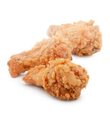 Chicken wings crispy fried isolated on white background.