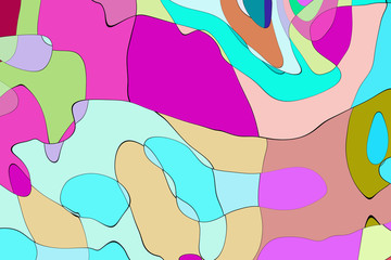 Illustration cartoon style- abstract artistic art