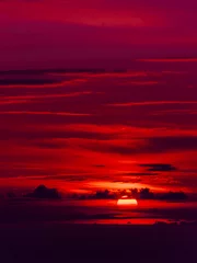 Fotobehang Fiery orange sunset sky. Beautiful sky. © EwaStudio