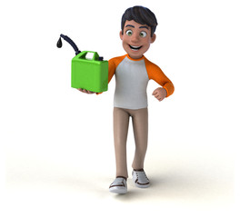 Fun 3D cartoon Asian teenager .