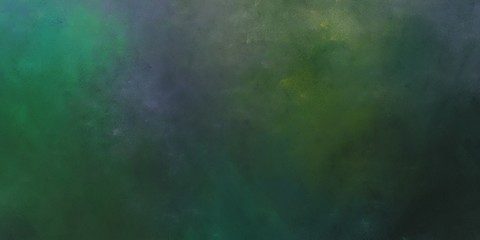 abstract painted artistic antique horizontal design background  with dark slate gray, teal blue and very dark green color