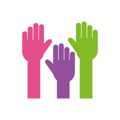 Isolated help hands, flat style icon
