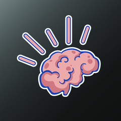 Obraz premium Pink logo design with symbol brain.