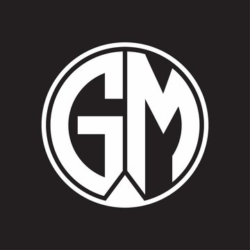 Creative White Letter GM G M Logo With Leading Lines And Road