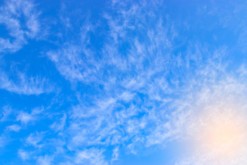 white fluffy clouds in the blue sky