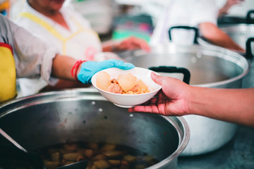 Free food for the homeless, Food demand concept