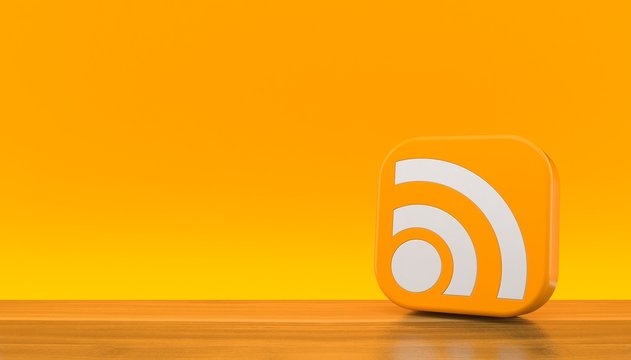 RSS icon on orange background