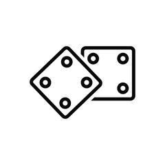 Black line icon for chance