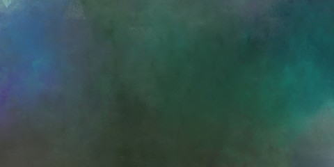 abstract painted artistic old horizontal background with dark slate gray, teal blue and sea green color