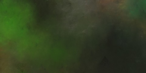abstract painted artistic old horizontal background banner with dark slate gray, very dark green and dark olive green color
