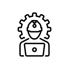 Black line icon for engineering