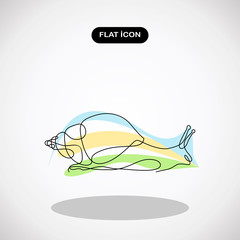 snail-continuous line drawing.Simple logo vector illustration for graphic and web design.