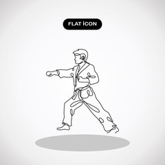 Vector karate -continuous line drawing
