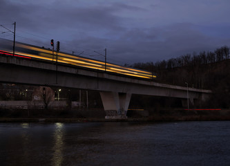 The evening train leaves Prague