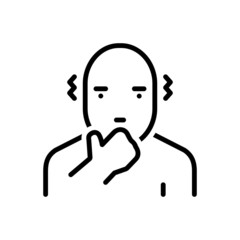 Black line icon for afraid 