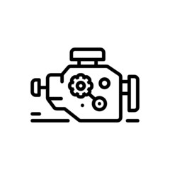 Black line icon for engine 