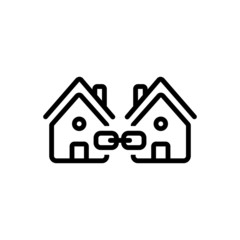 Black line icon for link 