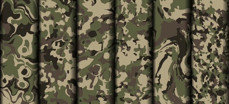 variety army camouflage clothing pattern vector