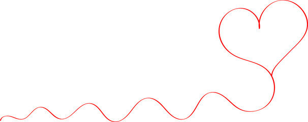 Red heart - outline drawing for an emblem or logo. Template for greeting card for Valentine's Day.