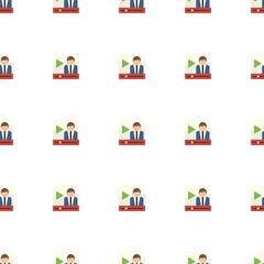 Video streaming icon pattern seamless isolated on white background