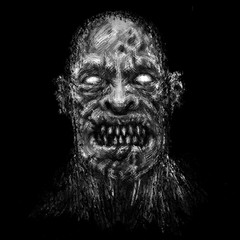 Scary demon face illustration