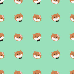 Seamless pattern with cute hamster. Vector illustration.