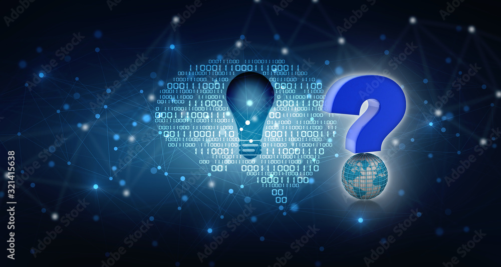 Poster 3d rendering question mark