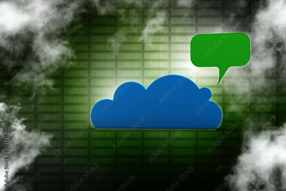 Poster 3d rendering cloud chat box isolated